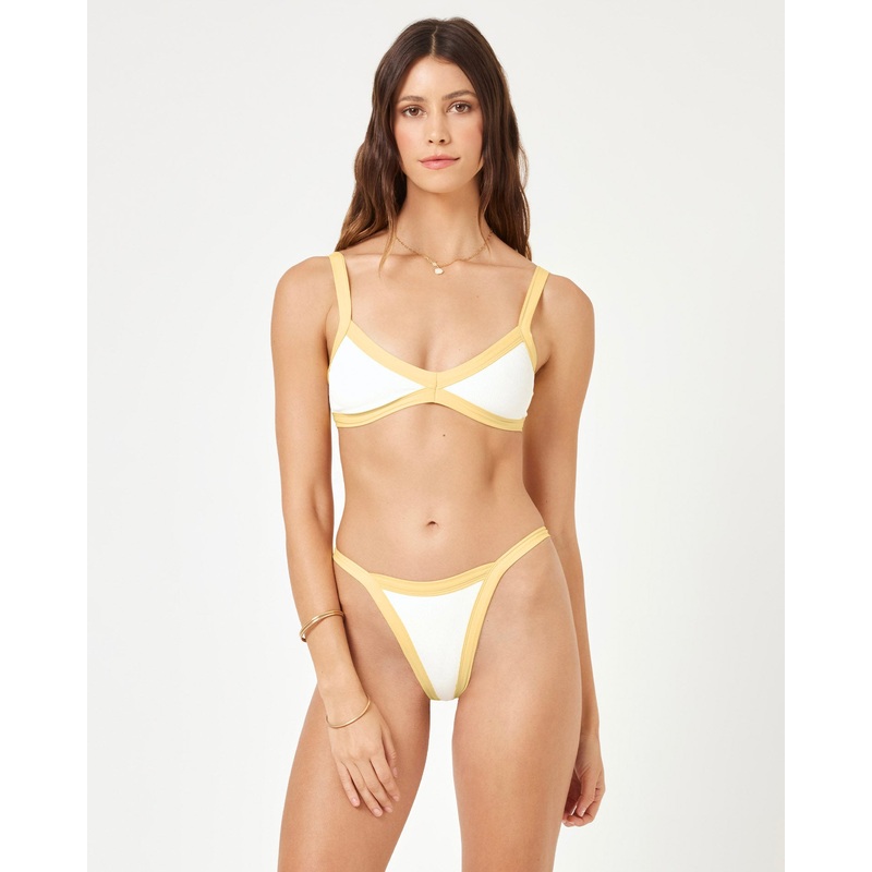 Taylor Bikini Top - Cream-Daisy