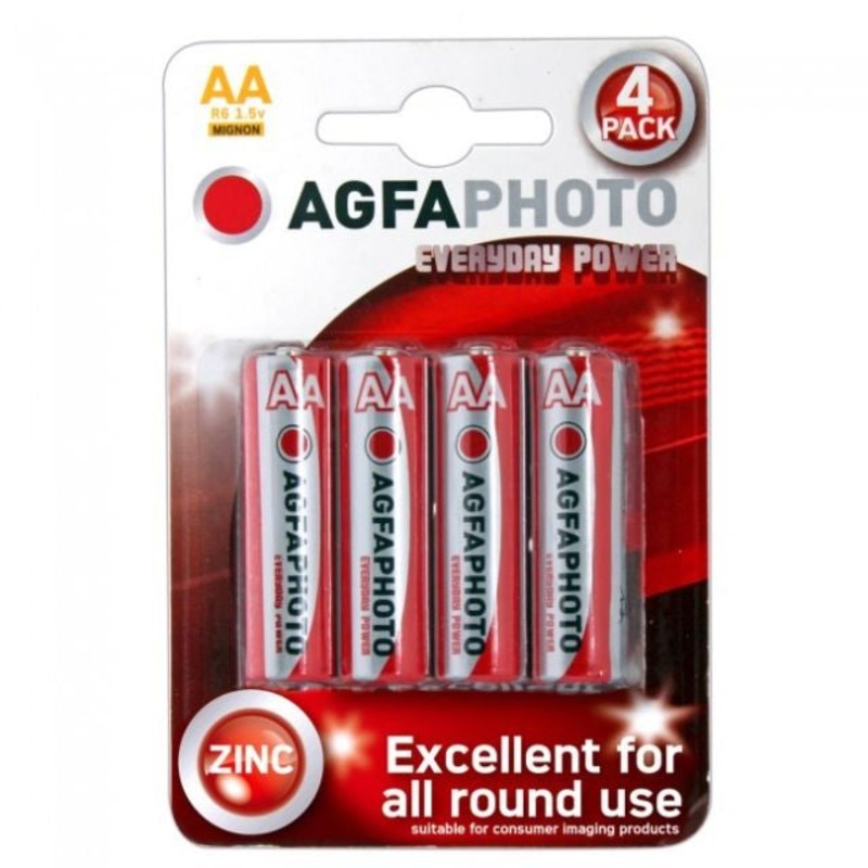 AGFA Everyday Power Zinc Batteries AA 4pk