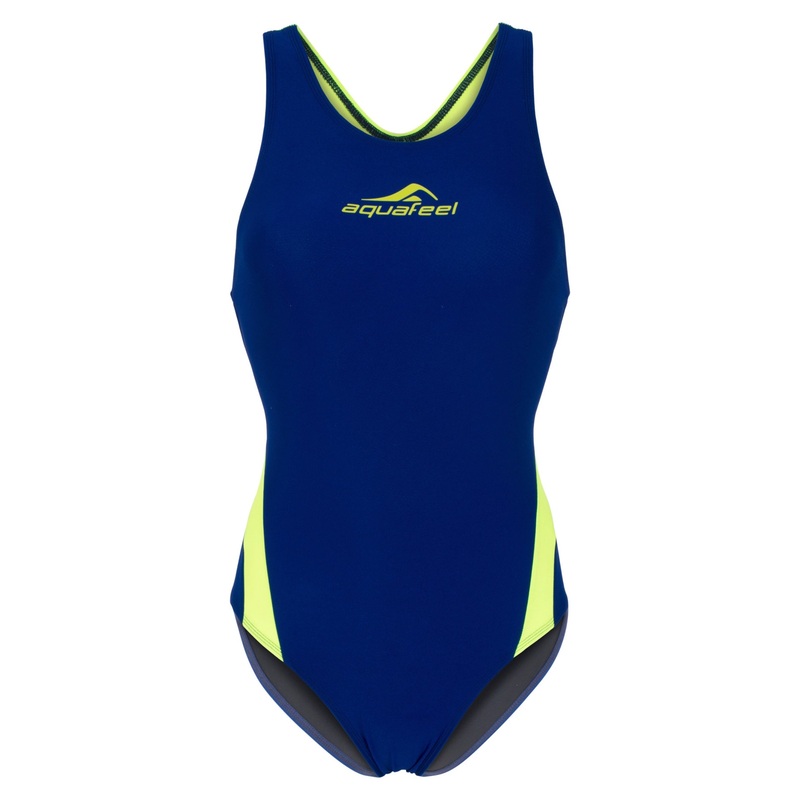Aquafeel Sporty Racerback Swimsuit - Navy/Neon Green