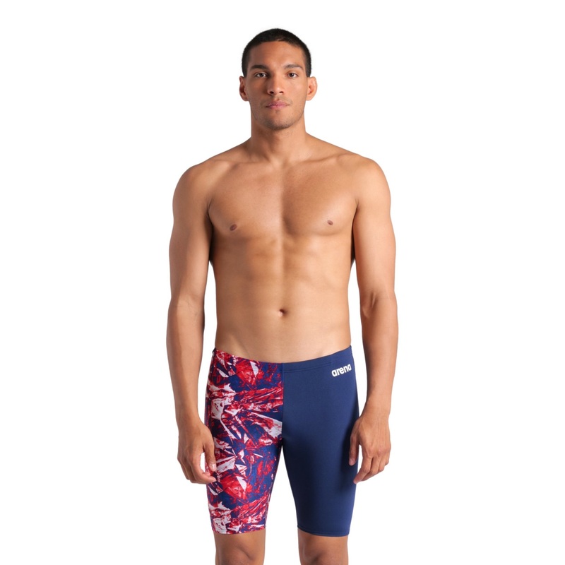 Arena Crackle Swim Jammer - Navy/Team Red