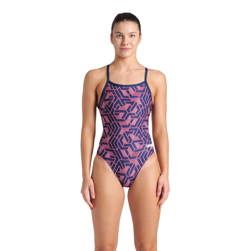 Arena Escape Challenge Back Swimsuit - Navy/Team Red