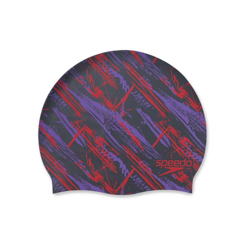 Speedo Slogan Print Silicone Swim Cap