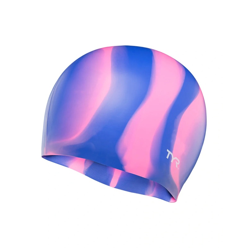 TYR Adult Silicone Graphic Swim Cap - Purple/Pink