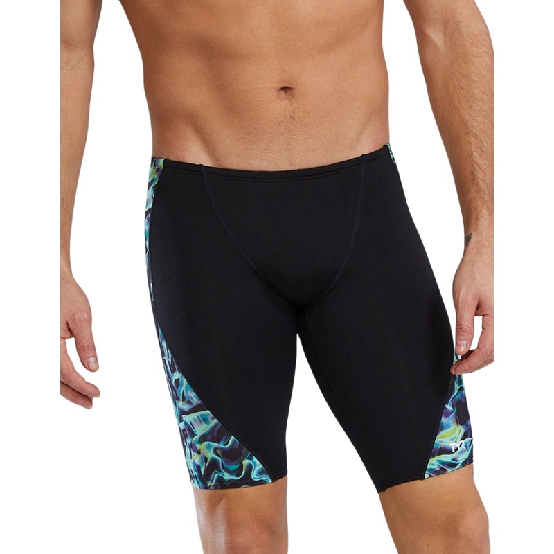 TYR Energia Durafast Elite Blade Splice Swim Jammer - Black/Green
