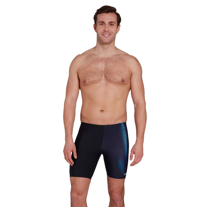 Zoggs Extender Mid Swim Jammer - Black/Blue