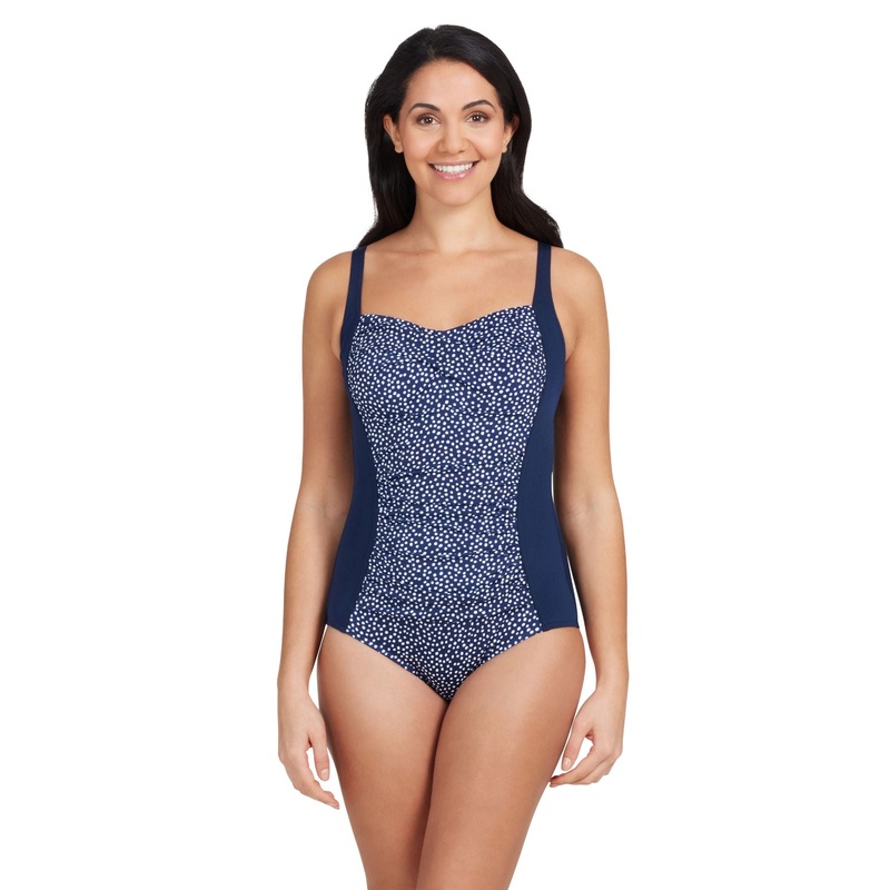 Zoggs Martinique Ruched Front Adjustable Swimsuit - Navy