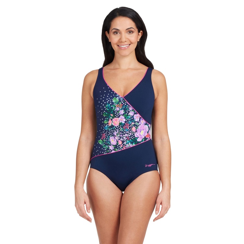 Zoggs Martinique Wrap Front Swimsuit