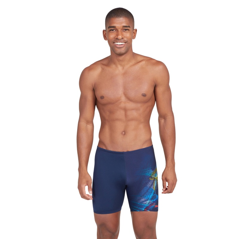 Zoggs Power Surge Mid Swim Jammer - Navy/Multi