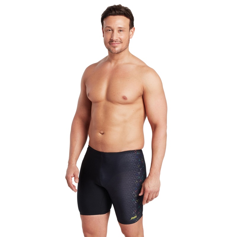 Zoggs Predator Mid Swim Jammer - Black/Multi