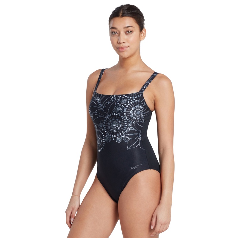 Zoggs Stellar Adjustable Classicback Swimsuit - Black/White
