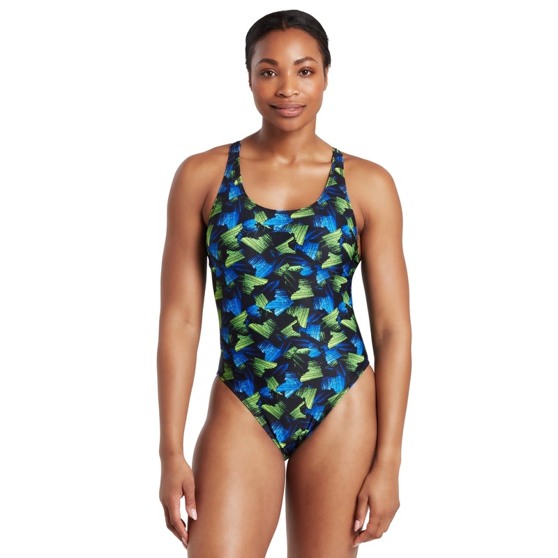 Zoggs Swell Masterback Swimsuit - Black/Green