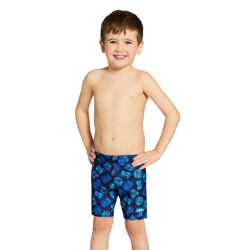 Zoggs Tots Boys Fontopia Mid Swim Jammer - Blue