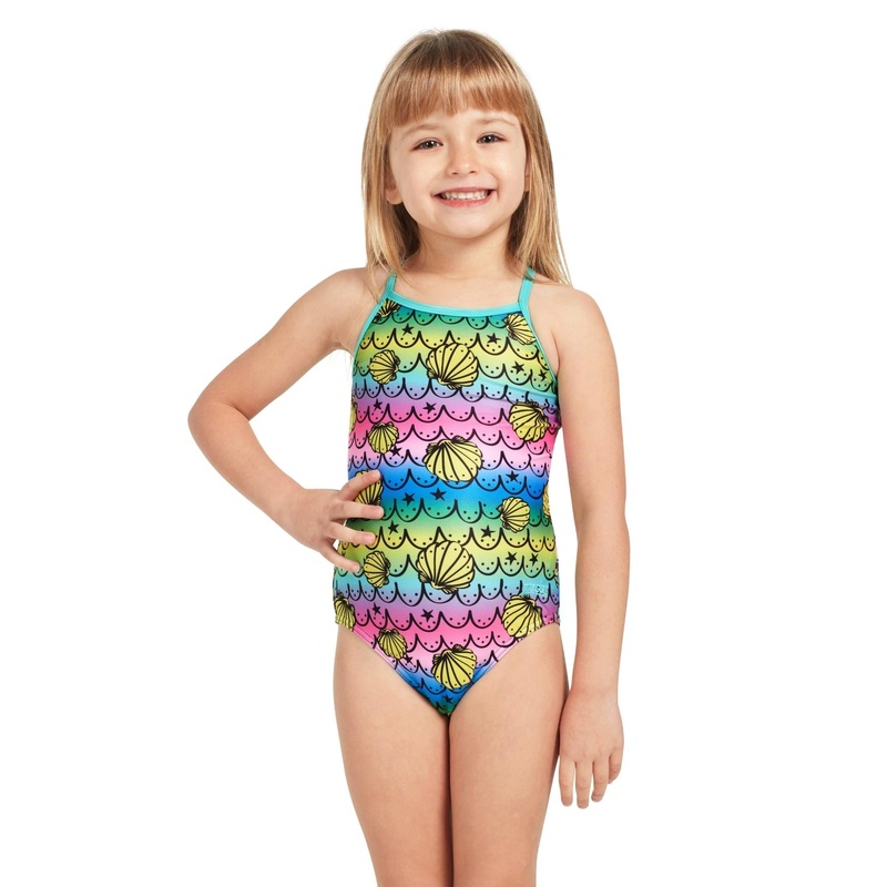 Zoggs Tots Girls Mermaids Crossback Swimsuit