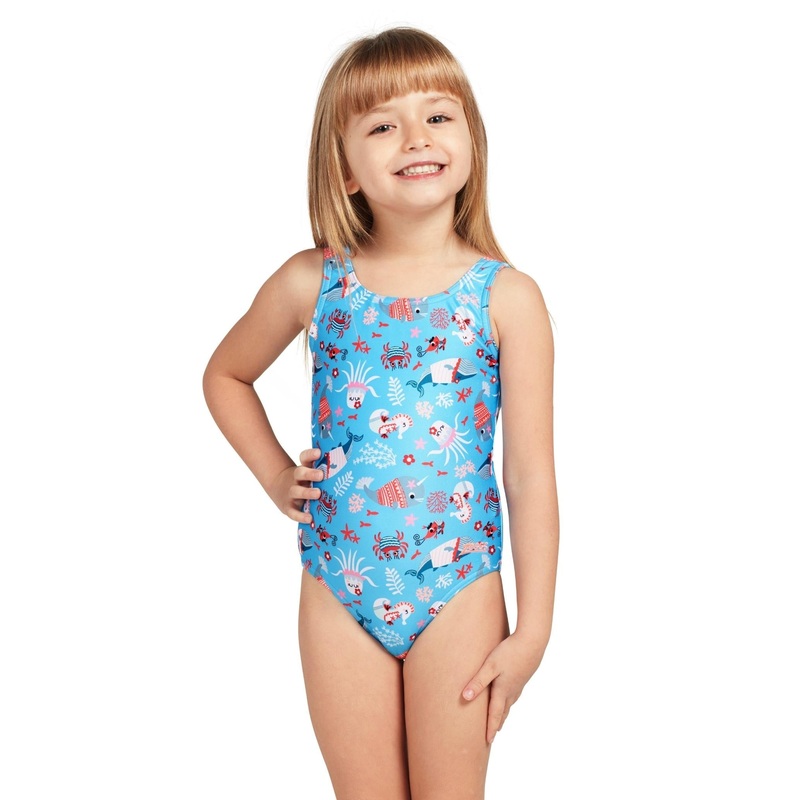 Zoggs Tots Girls Sea Disco Scoopback Swimsuit