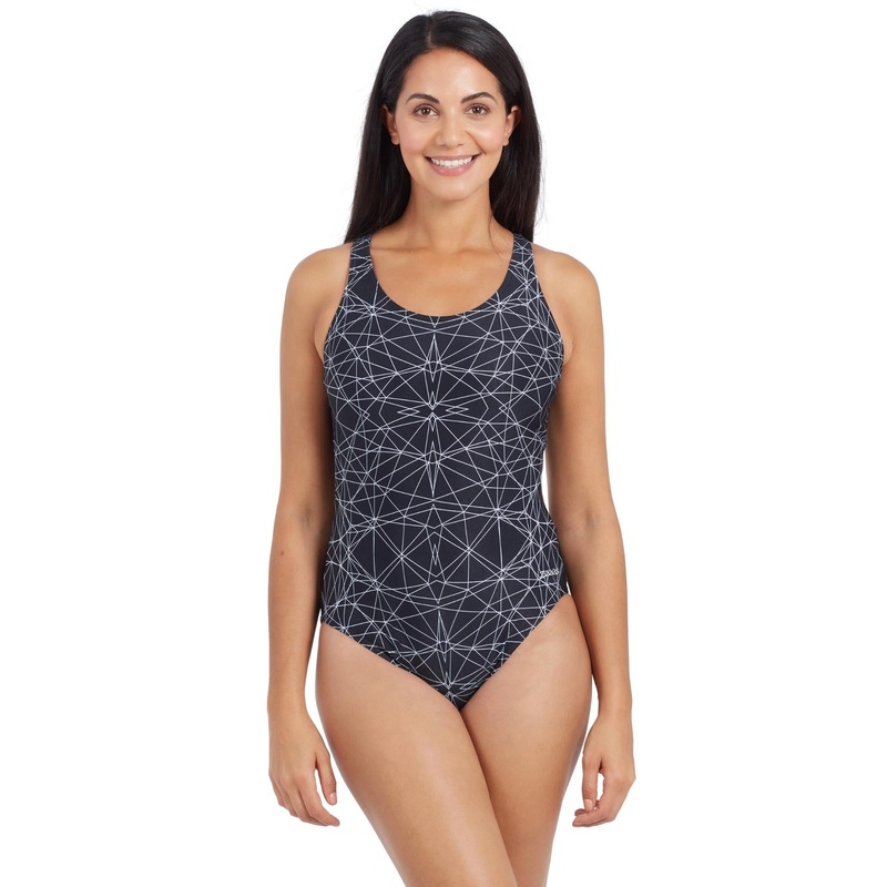 Zoggs Warrego Powerback Swimsuit - Black/White