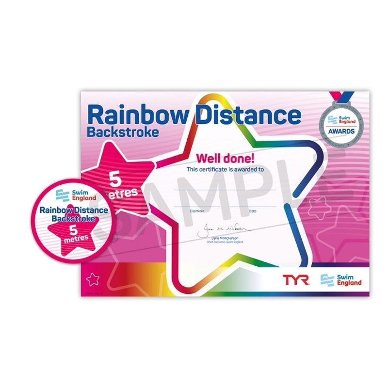 ASA Swim England Rainbow Stroke Award - Backstroke - 5m