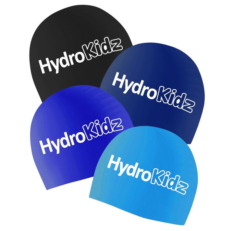 HydroKidz Children's Silicone Swim Cap Sets - Set of 4