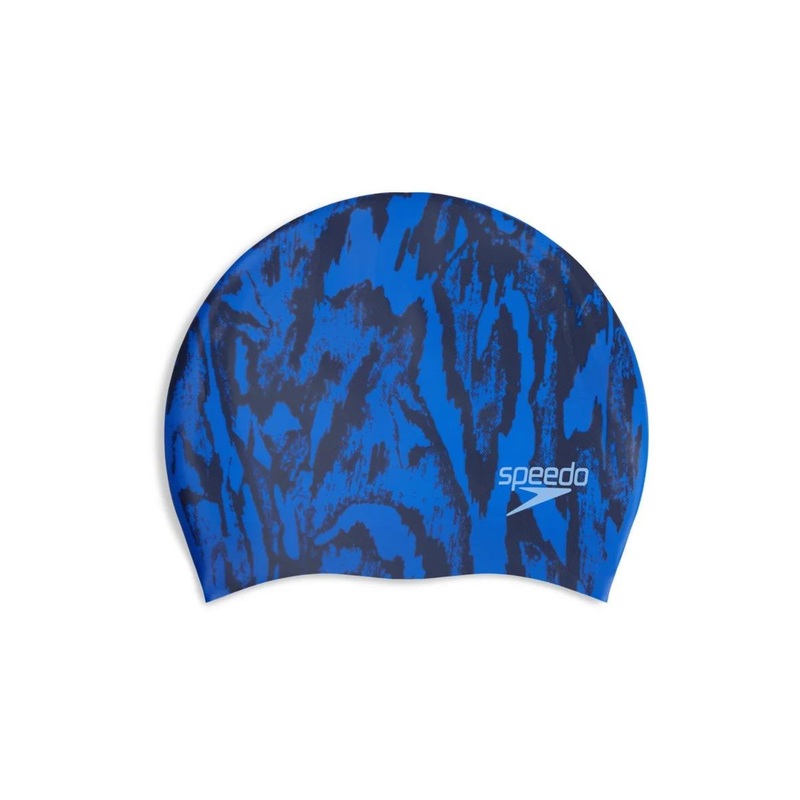 Speedo Long Hair Printed Swim Cap - Blue/Navy
