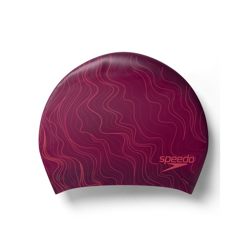 Speedo Long Hair Printed Swim Cap - Purple/Pink