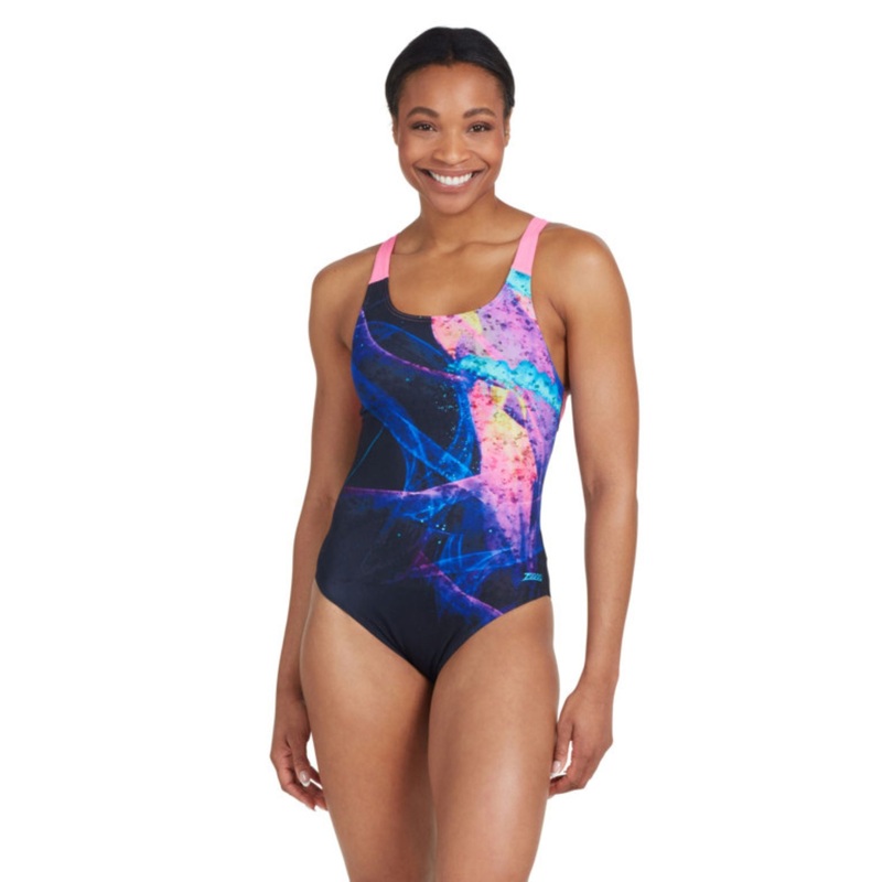 Acid Wave Speedback Swimsuit - Black/Pink