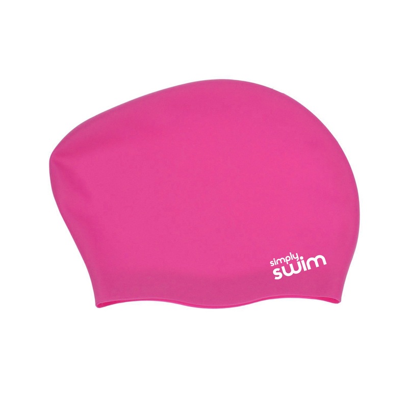 Adult Long Hair Silicone Swim Cap - Solid Colours