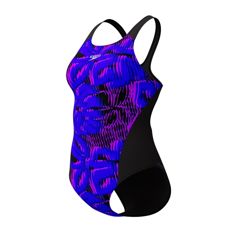 Allover Digital Recordbreaker Swimsuit - Blue/Black