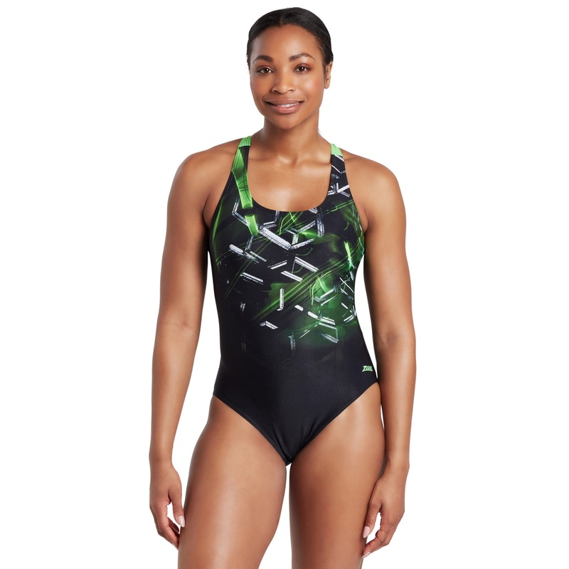 Alloy Actionback Swimsuit - Black/Green