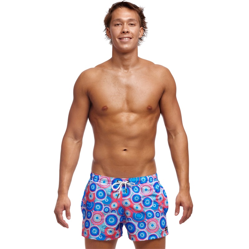 Bundjalung Blue Shorty Swim Shorts - Blue/Pink