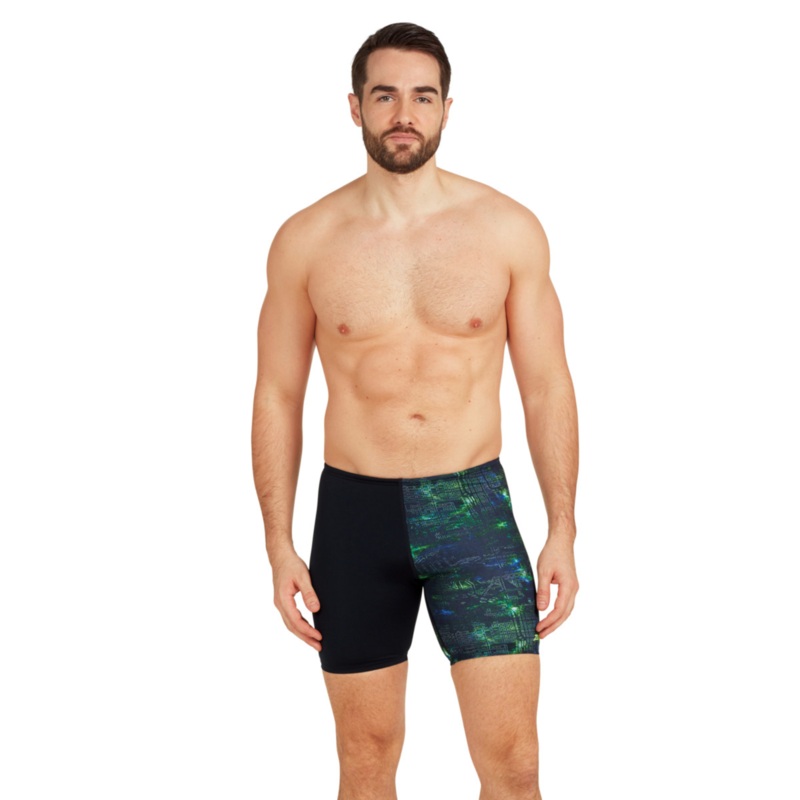 Urban Galaxy Print Mid Jammer - Black/Green