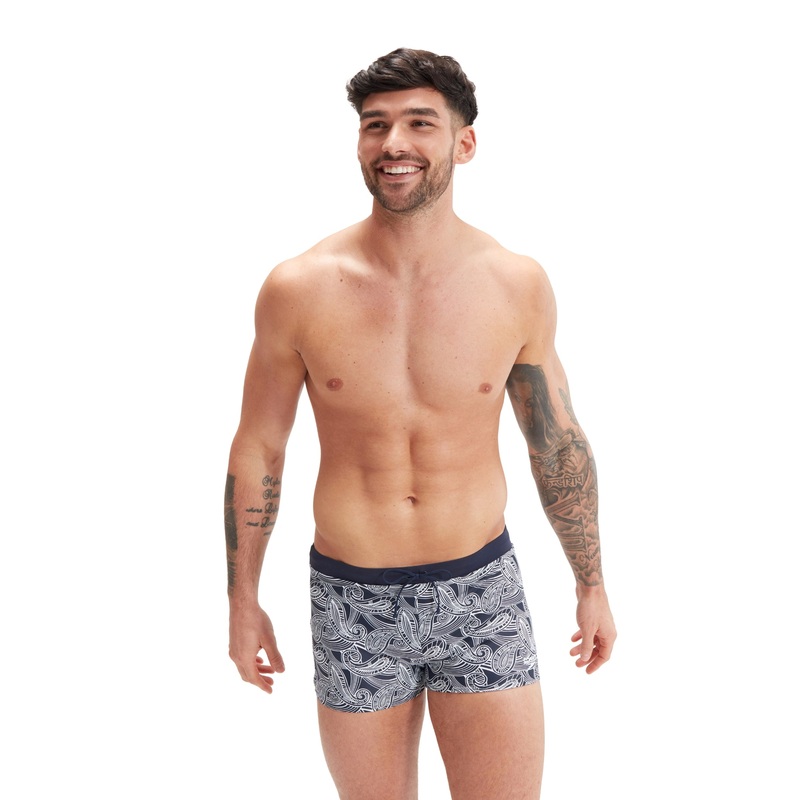 Valmilton Allover Aquashort - Navy/White