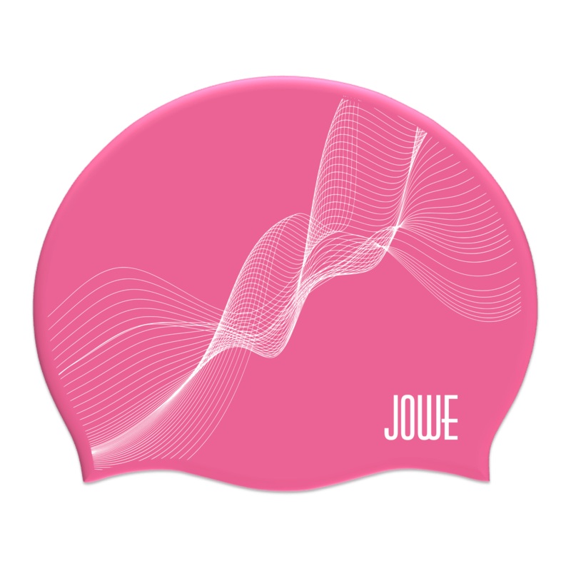 Jowe Wireframe Silicone Suede Swimming Cap - Pink