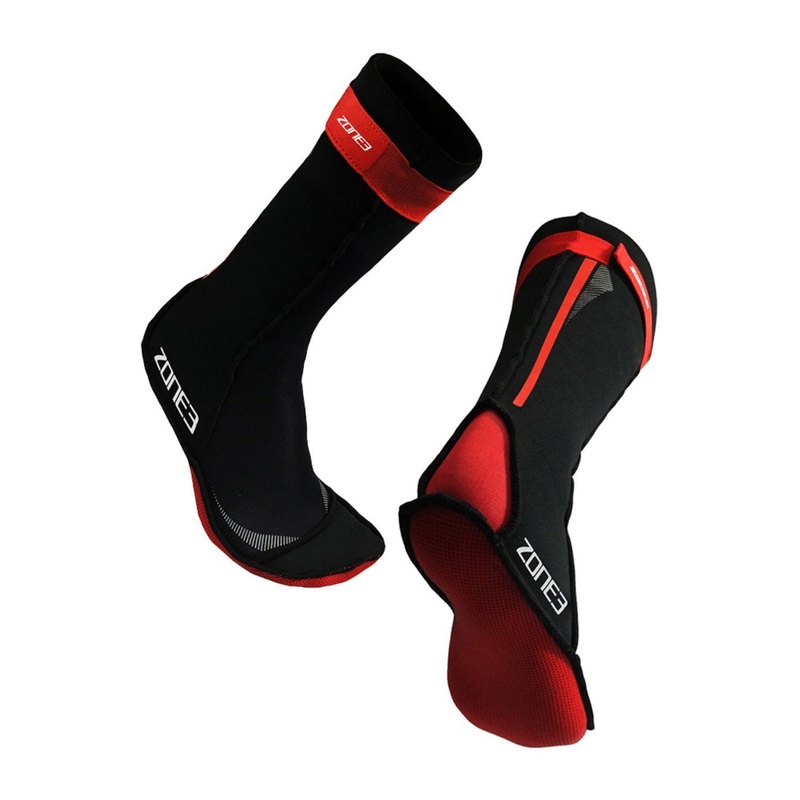 Zone3 Neoprene Swim Socks - Black/Red