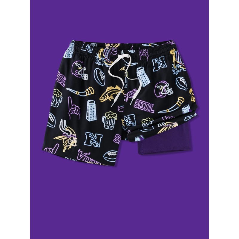 The Neon Vikings 5.5" (NFL Classic Lined Swim Trunks)