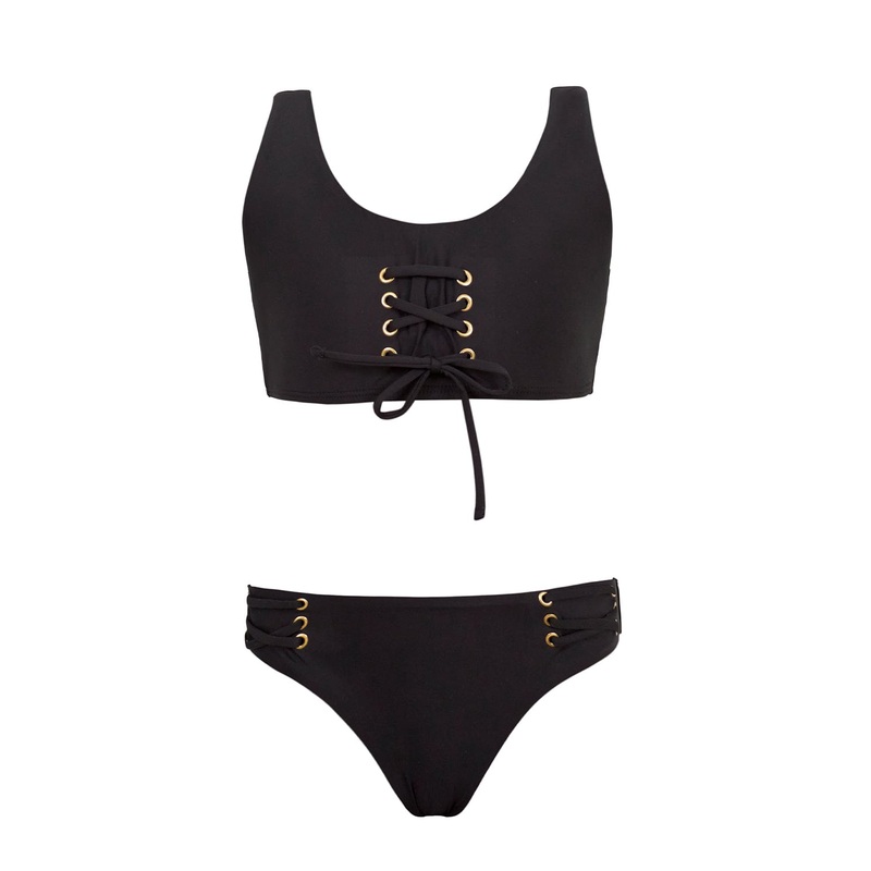Kids Black Pier Lace Up Bikini (FINAL SALE)