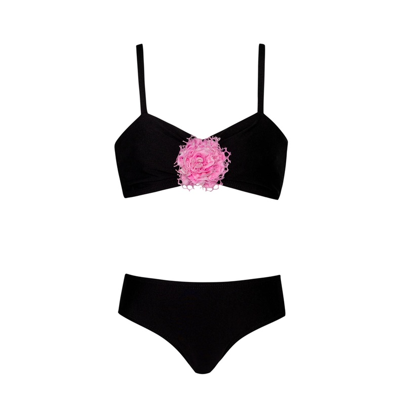 Kids Black Pier Rosette Bikini