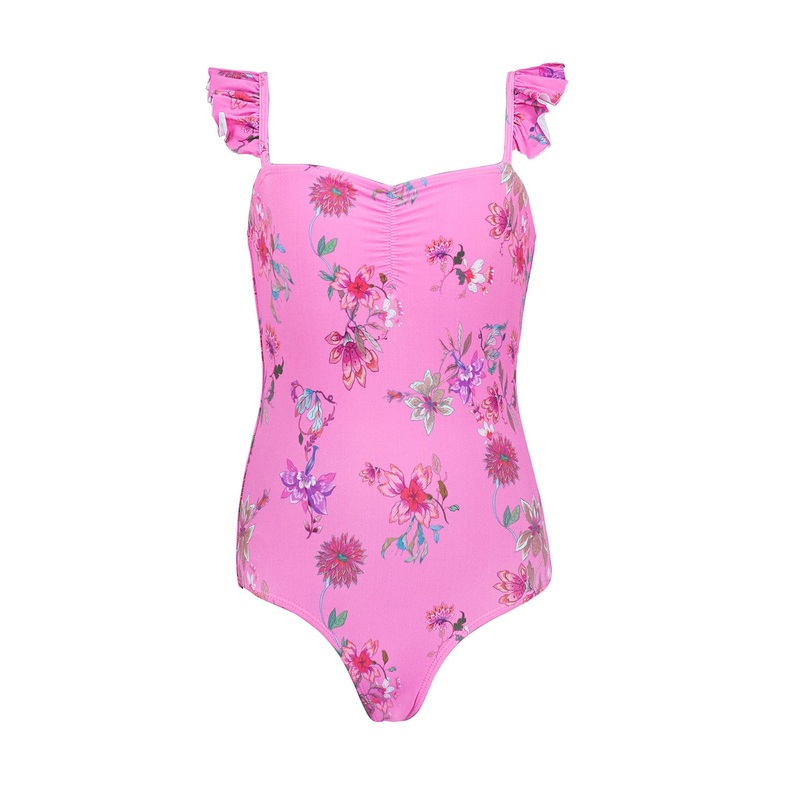 Kids Garden Pink Ruffle Shoulder One Piece (FINAL SALE)