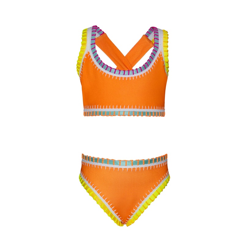 Kids Mango Sporty Rainbow Embroidered Bikini
