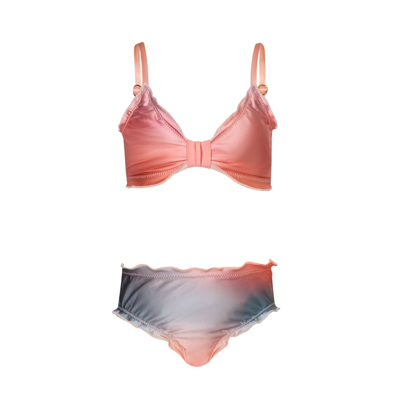 Kids Sunset Skies Lettuce Edge Bikini