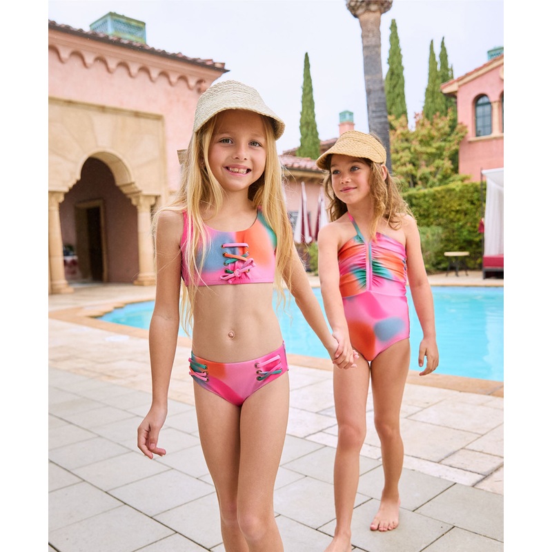 Kids Tie Dye Lace Up Bikini