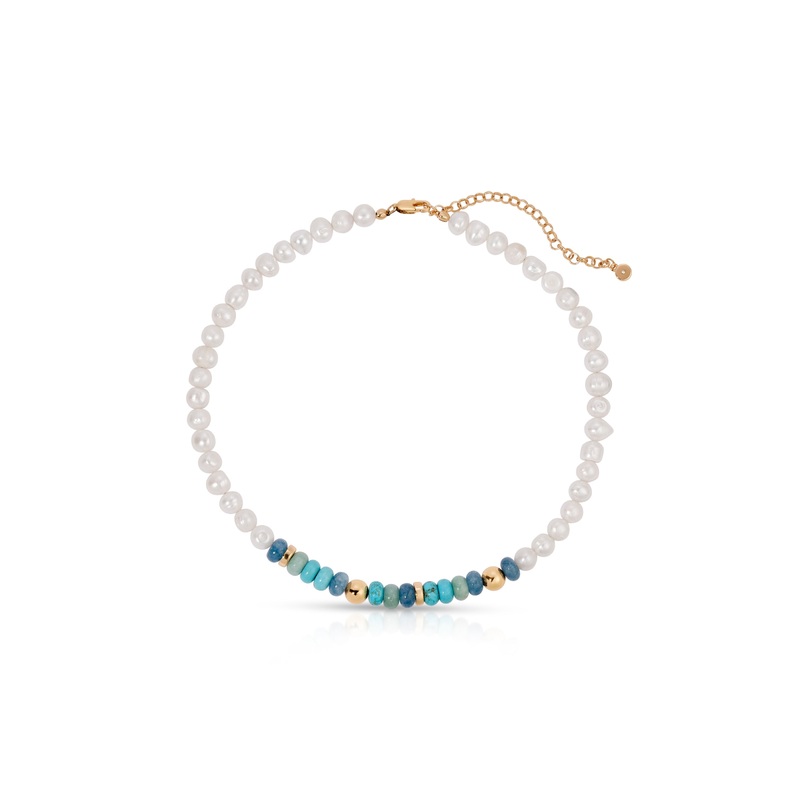 Beach Day Pearl and Gemstone Necklace