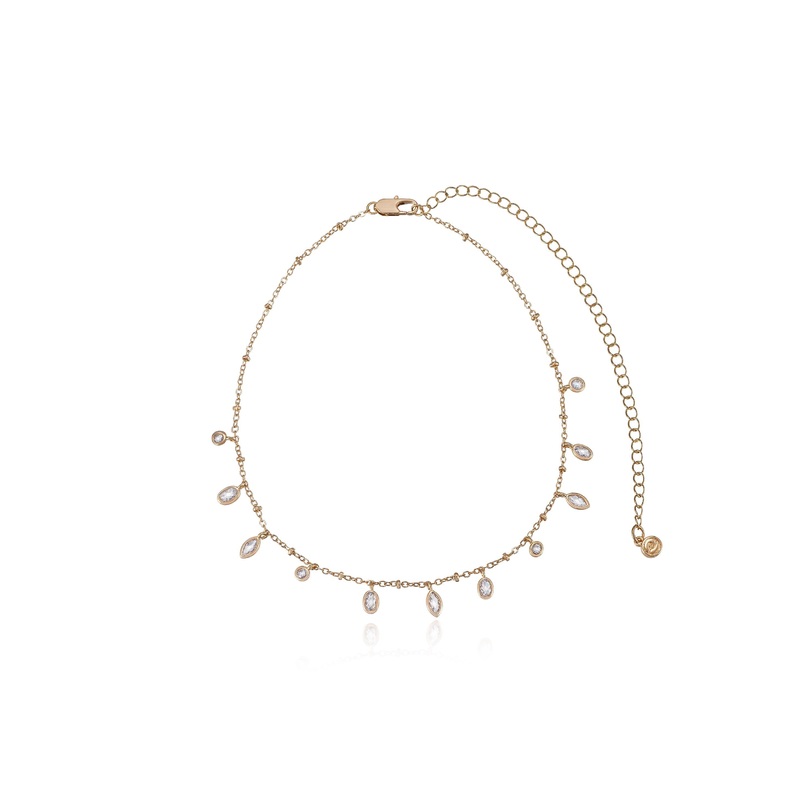 Bezel Crystal Charm Choker