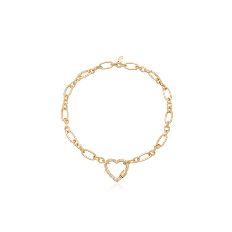 Open Heart Lock Necklace