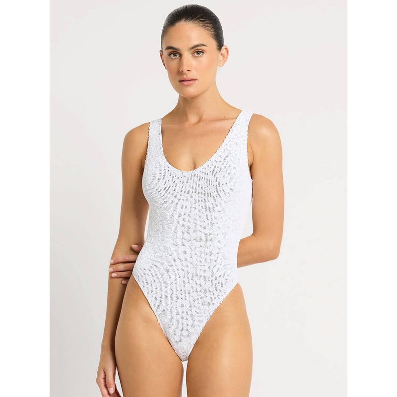 Mara One Piece in White Leopard