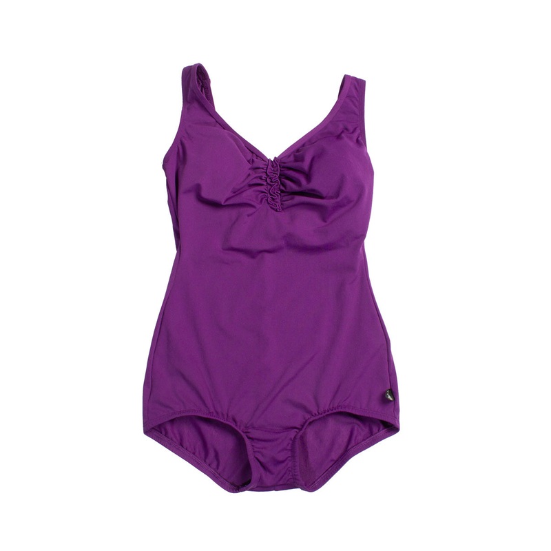 Aqua Tank Front Shirring In Vino