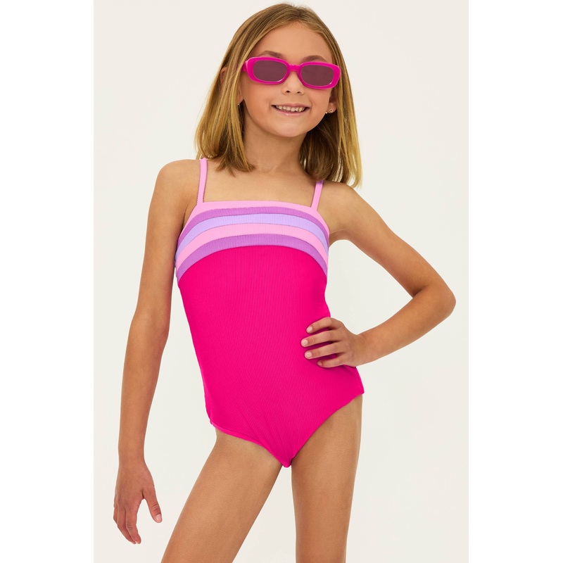 Little Jessa One Piece Raspberry Colorblock