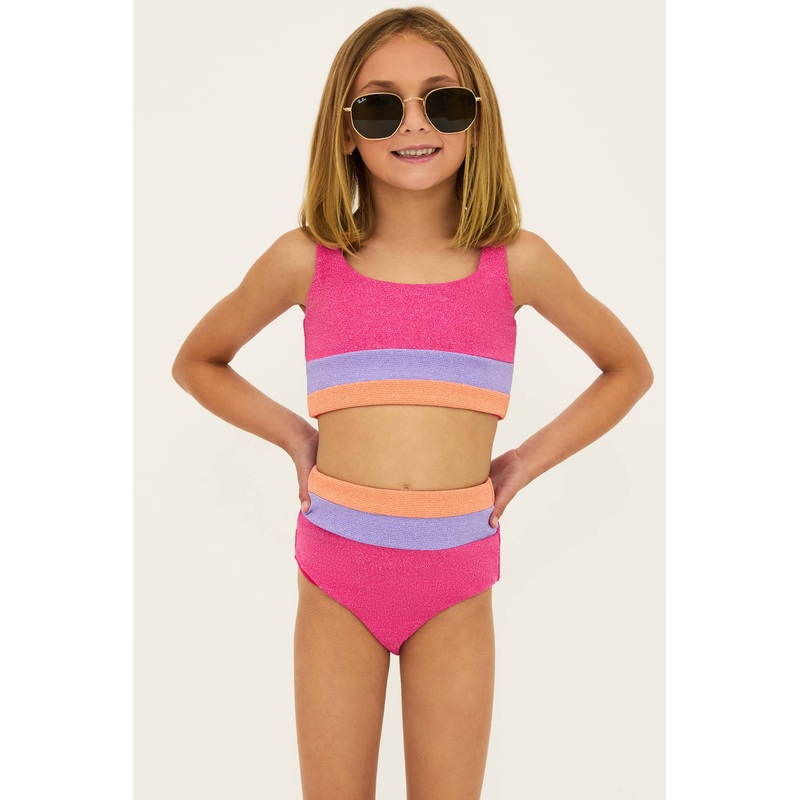 Little Mackenzie & Heidi Set Coral Bay Colorblock Scrunch