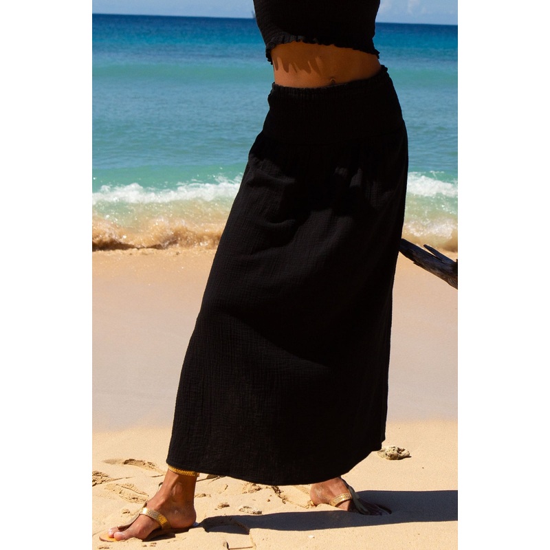 Brady Cheesecloth Skirt | Black