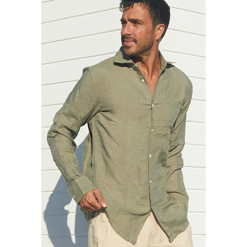 Men's Premium Linen Shirt | Khaki