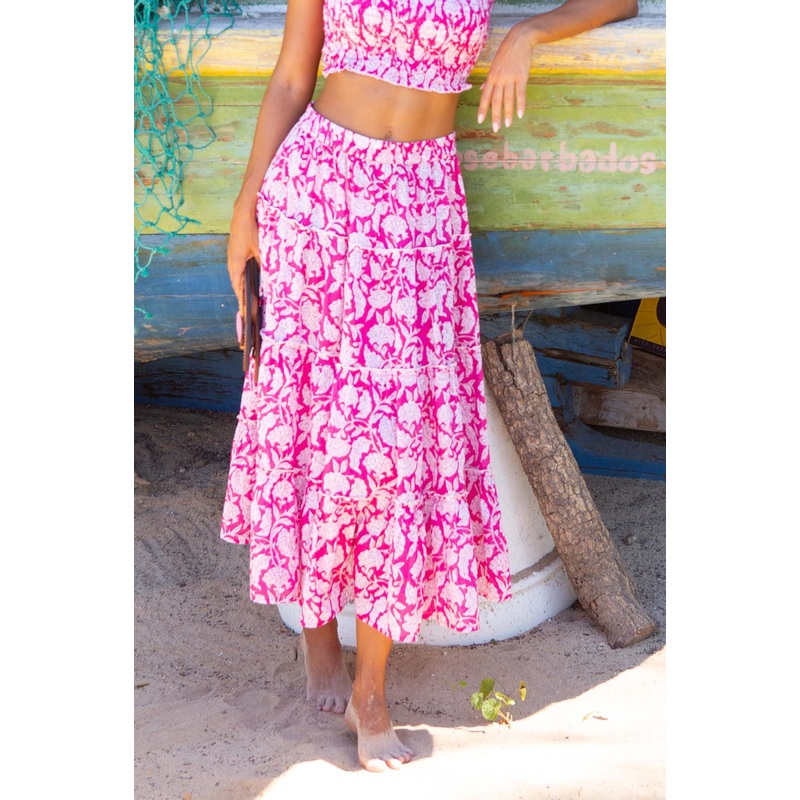 One Size Skirt | Dianthus Pink/White