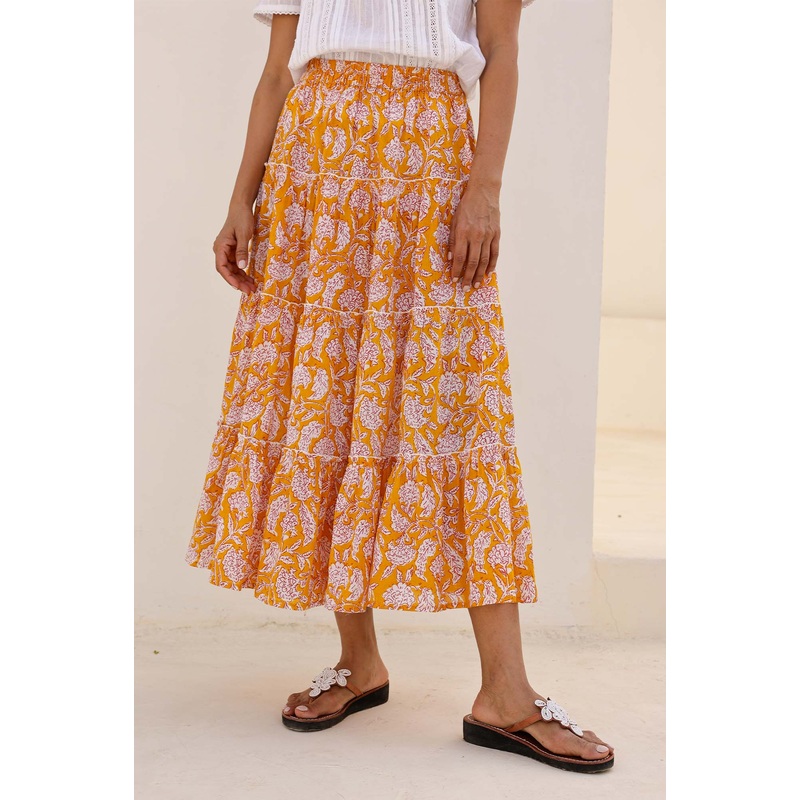 One Size Skirt | Dianthus Yellow/White
